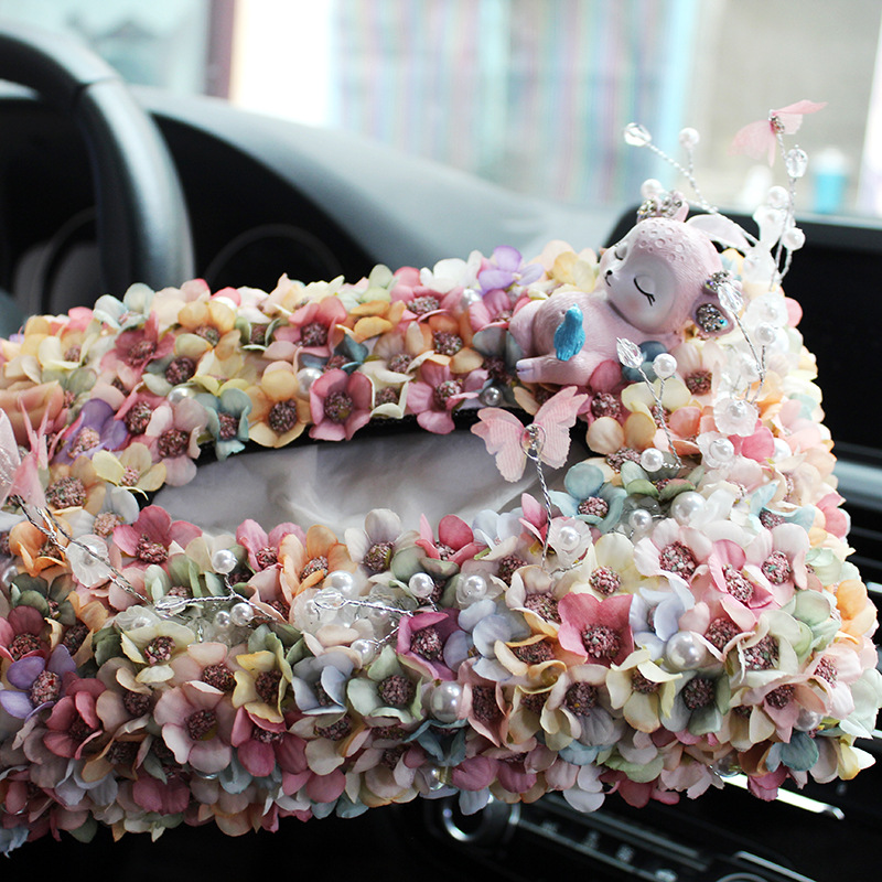 Box for Car Artificial Flower Car Decoration Fashionable Ornaments Tissue Box Seat Creative inside the Car Napkin Carton
