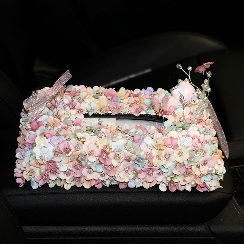 Box for Car Artificial Flower Car Decoration Fashionable Ornaments Tissue Box Seat Creative inside the Car Napkin Carton