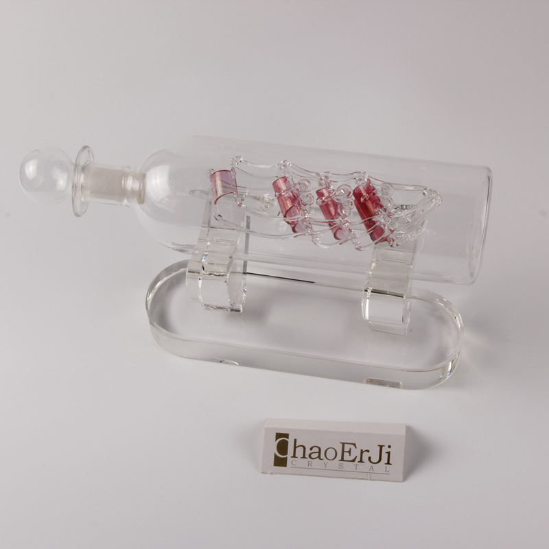 Manufacturer custom crystal crafts drawing boat furnishing pieces of pure checking about creative decorative souvenirs