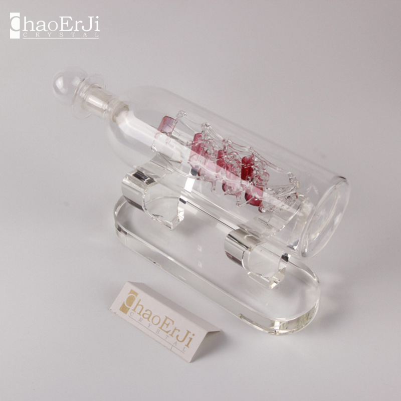 Manufacturer custom crystal crafts drawing boat furnishing pieces of pure checking about creative decorative souvenirs