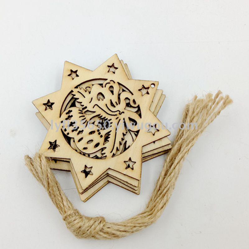Wood crafts laser hollowed-out wood carving Christmas snowflake Christmas decoration materials.