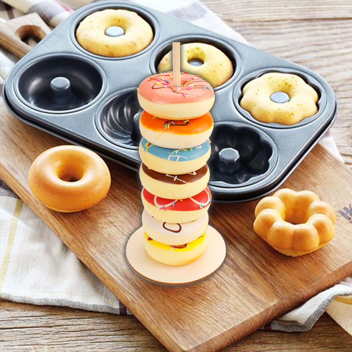 Wooden Donut Shelf Wedding Supplies Decoration Birthday Party Decoration Baby Wood crafts Wooden Donut Shelf Wedding Supplies Decoration Birthday Party Decoration Baby Wood crafts