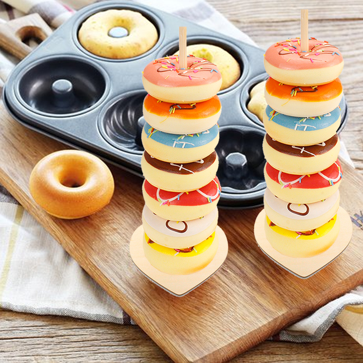 Wooden Donut Shelf Wedding Supplies Decoration Birthday Party Decoration Baby Wood crafts Wooden Donut Shelf Wedding Supplies Decoration Birthday Party Decoration Baby Wood crafts