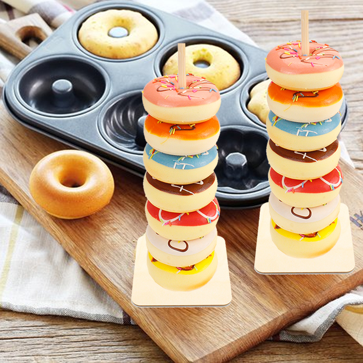 Wooden Donut Shelf Wedding Supplies Decoration Birthday Party Decoration Baby Wood crafts Wooden Donut Shelf Wedding Supplies Decoration Birthday Party Decoration Baby Wood crafts