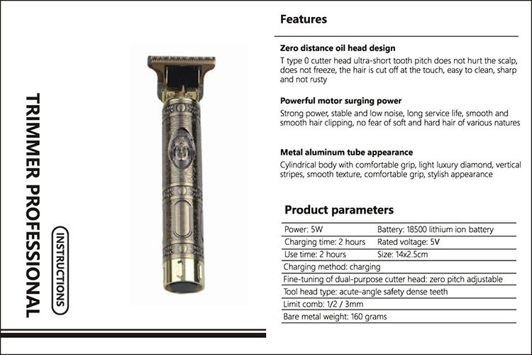 Hair Clipper Men's Oil Head Electric Hair Clipper Shaver Set Electric Clipper Buddha Head Retro Domestic Charging Hair Clipper Men's Oil Head Electric Hair Clipper Shaver Set Electric Clipper Buddha Head Retro Domestic Charging