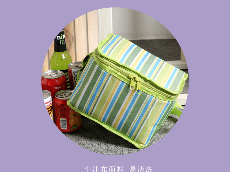 Hot Oxford cloth stripes picnic bag lunch bag thermos bag ice bag factory direct foreign trade Hot Oxford cloth stripes picnic bag lunch bag thermos bag ice bag factory direct foreign trade