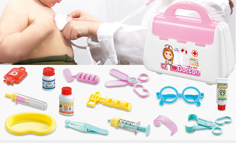 Children's First Aid Kit Doctor Play House Set Toy Portable Medicine Box Stethoscope Injection Toy Wholesale Cross Children's First Aid Kit Doctor Play House Set Toy Portable Medicine Box Stethoscope Injection Toy Wholesale Cross