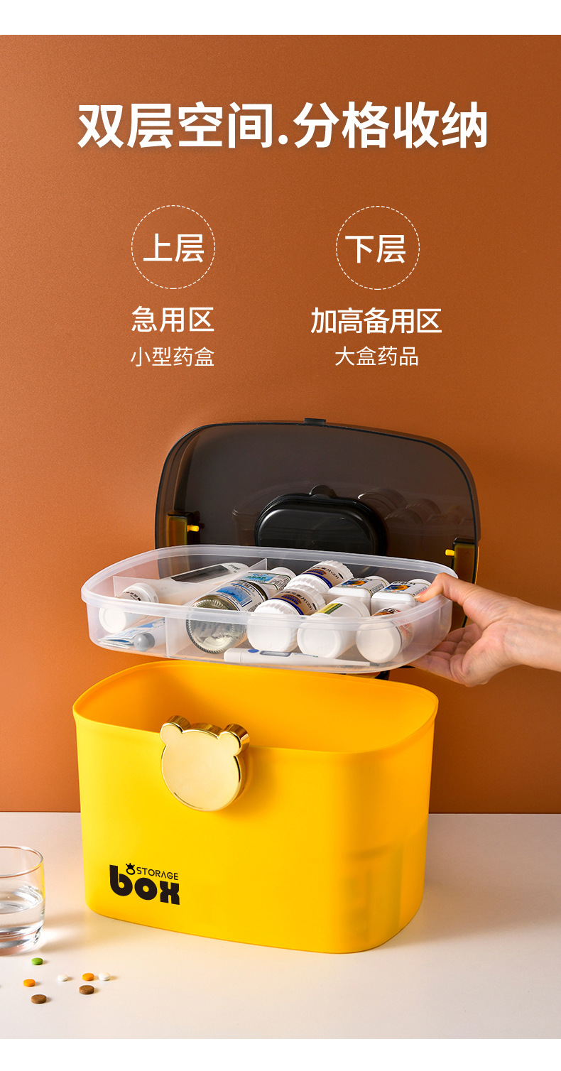 Bear Family Pack First Aid Home Large Capacity Box Medicine Storage Box Large Children's Cute Pill Box Bear Family Pack First Aid Home Large Capacity Box Medicine Storage Box Large Children's Cute Pill Box