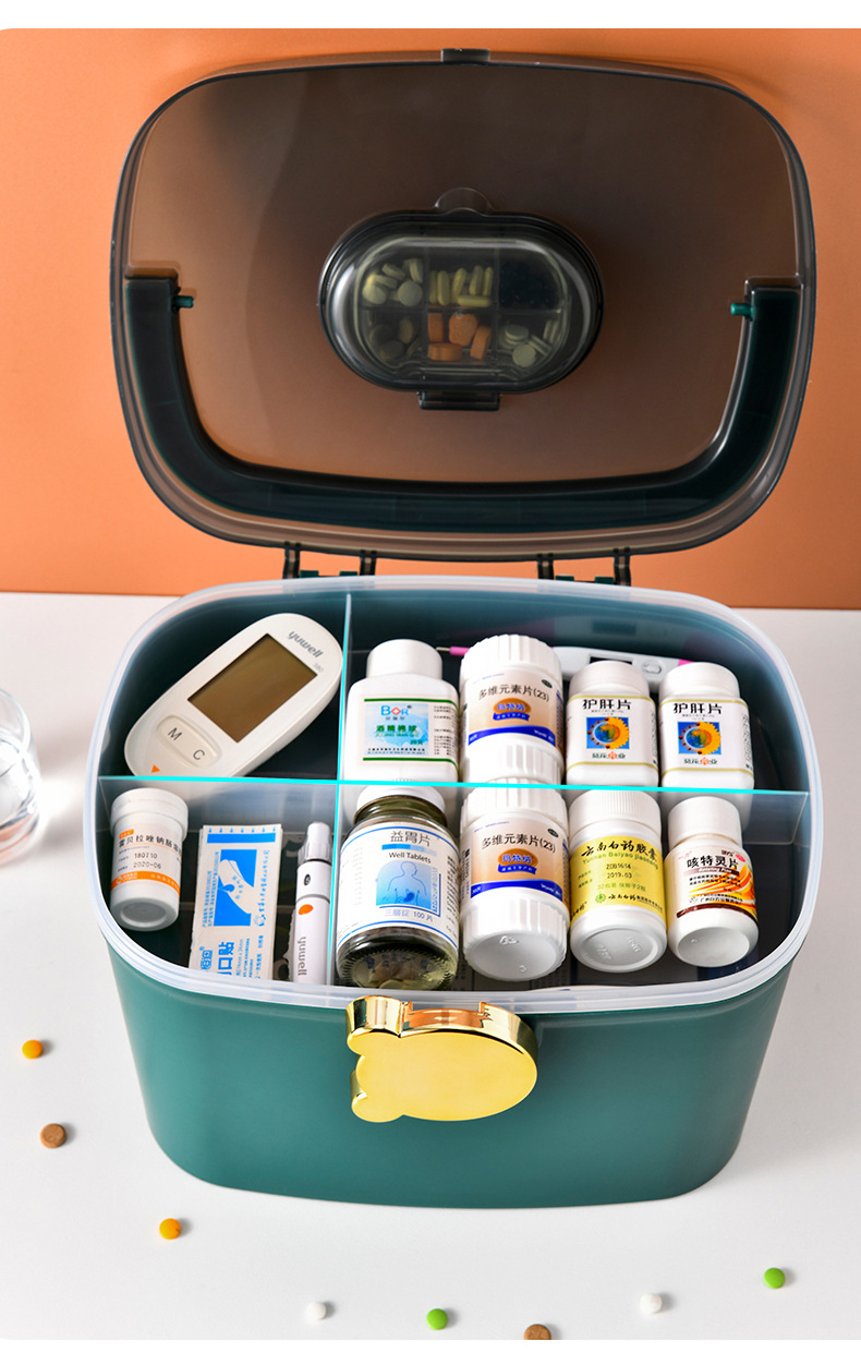 Bear Family Pack First Aid Home Large Capacity Box Medicine Storage Box Large Children's Cute Pill Box Bear Family Pack First Aid Home Large Capacity Box Medicine Storage Box Large Children's Cute Pill Box