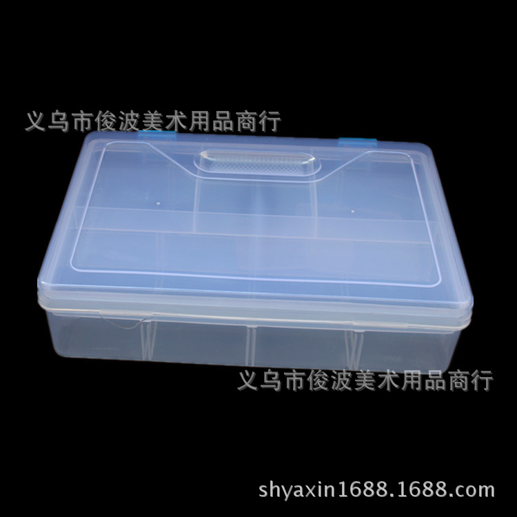Xin Yami large transparent pencil box accessories double drug storage box