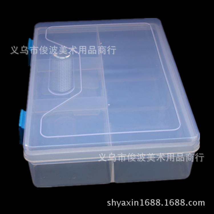 Xin Yami large transparent pencil box accessories double drug storage box