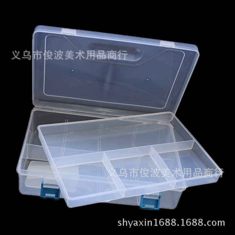 Xin Yami large transparent pencil box accessories double drug storage box