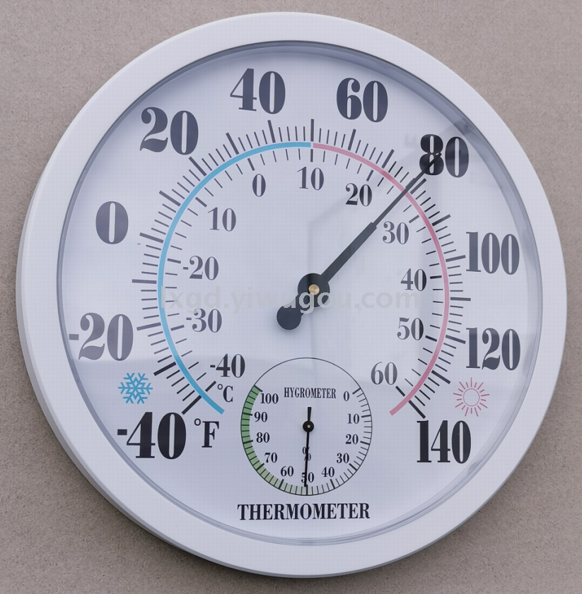 Th9250p round Hanging 25cm Pointer Hygrometer (Full Plastic Shell) PVC Dial