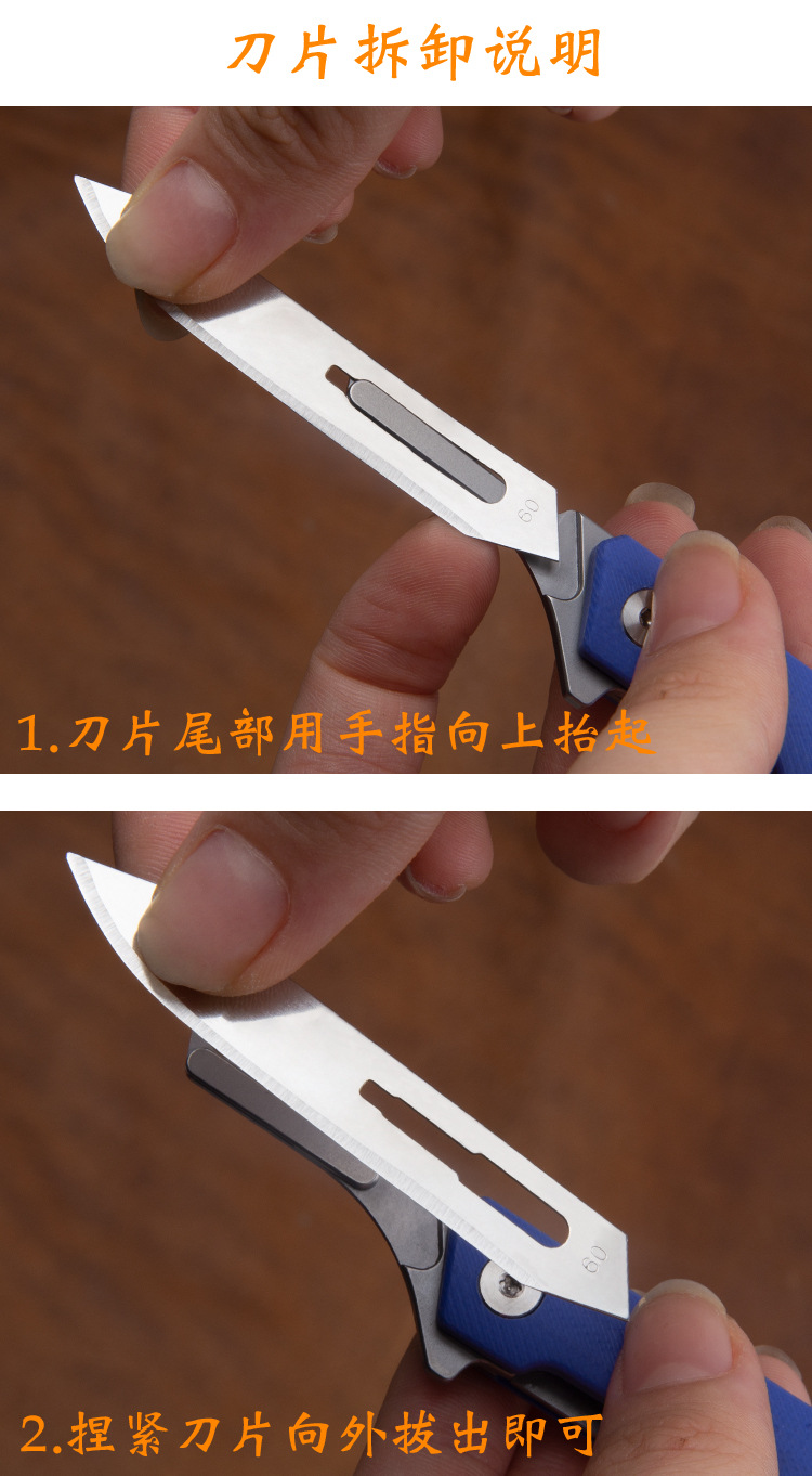G10 Handle Folding Knife Bearing Surgical Blade Carving Knife Express Mini Portable Portable No. 60 Blade G10 Handle Folding Knife Bearing Surgical Blade Carving Knife Express Mini Portable Portable No. 60 Blade