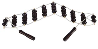 Manufacturers selling wooden massager back massage device with 9 rows of leather ring pull back
