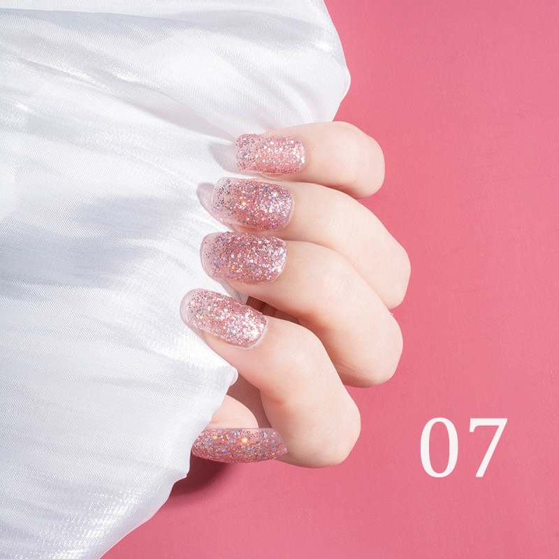 15ml Glitter Nail Polish 12 Color Nail Polish Set Baking-Free Transparent Color Nail Polish Factory Direct Sales