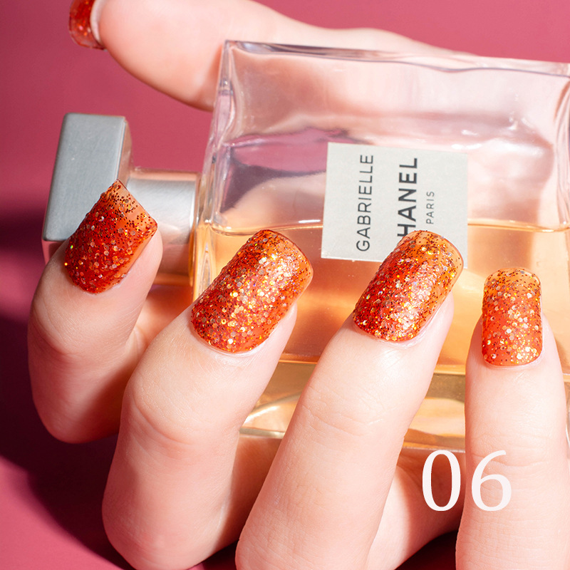 15ml Glitter Nail Polish 12 Color Nail Polish Set Baking-Free Transparent Color Nail Polish Factory Direct Sales