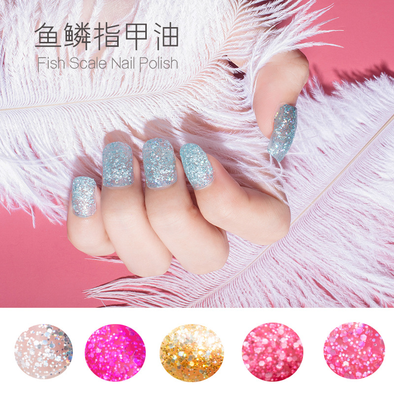 15ml Glitter Nail Polish 12 Color Nail Polish Set Baking-Free Transparent Color Nail Polish Factory Direct Sales