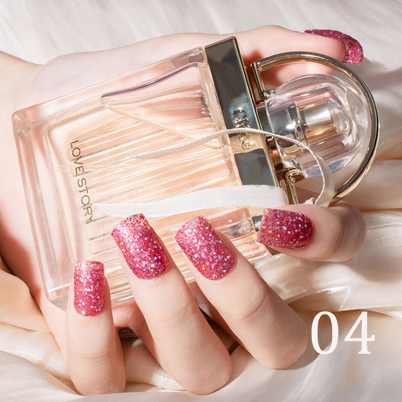 15ml Glitter Nail Polish 12 Color Nail Polish Set Baking-Free Transparent Color Nail Polish Factory Direct Sales