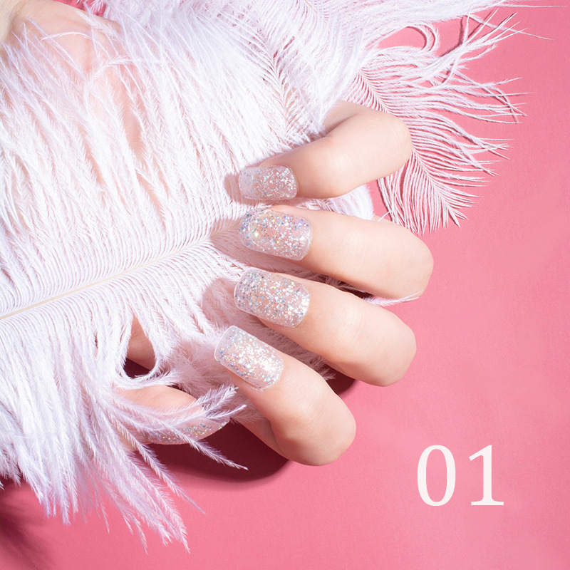 15ml Glitter Nail Polish 12 Color Nail Polish Set Baking-Free Transparent Color Nail Polish Factory Direct Sales