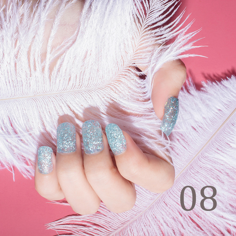 15ml Glitter Nail Polish 12 Color Nail Polish Set Baking-Free Transparent Color Nail Polish Factory Direct Sales