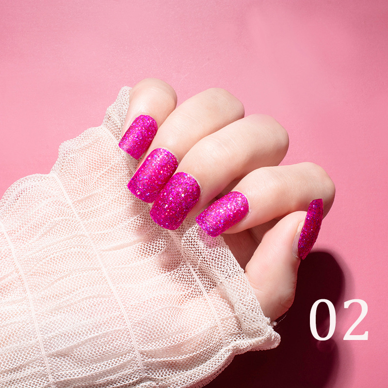 15ml Glitter Nail Polish 12 Color Nail Polish Set Baking-Free Transparent Color Nail Polish Factory Direct Sales