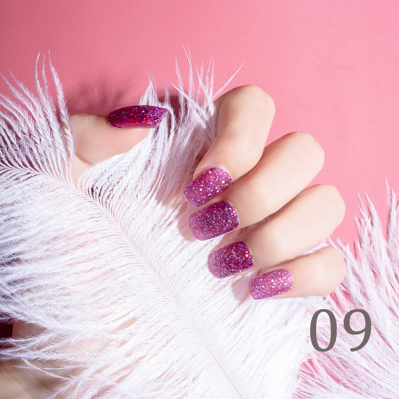 15ml Glitter Nail Polish 12 Color Nail Polish Set Baking-Free Transparent Color Nail Polish Factory Direct Sales