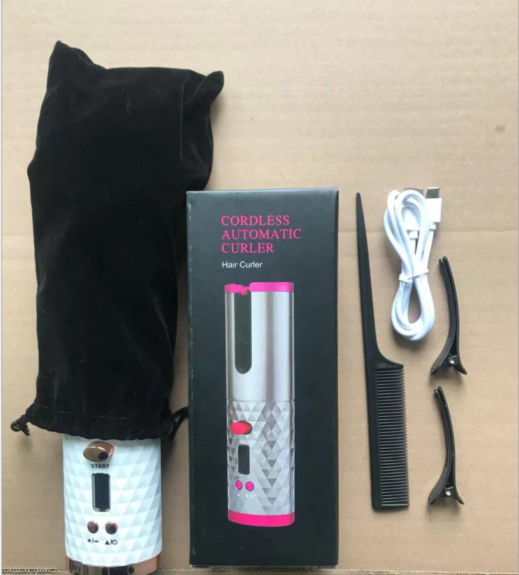 Cross-Border Portable USB Charging Automatic Curler Multi-Function Smart Wireless LCD Lazy Hair Curler Manufacturer