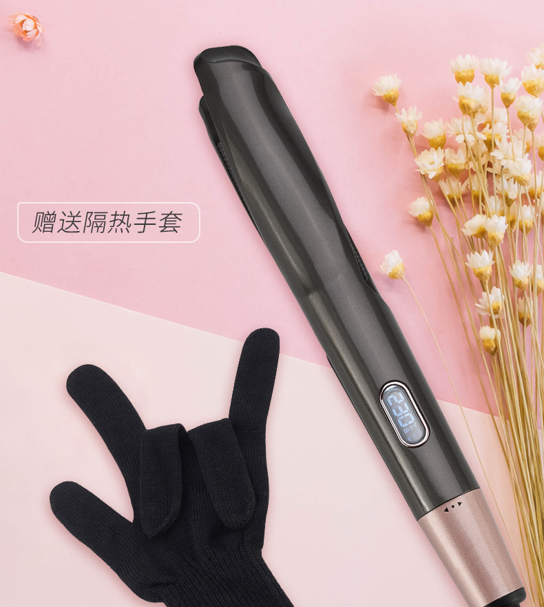 Lescolton's new two-in-one spiral straight hair curler with comb teeth LCD screen.