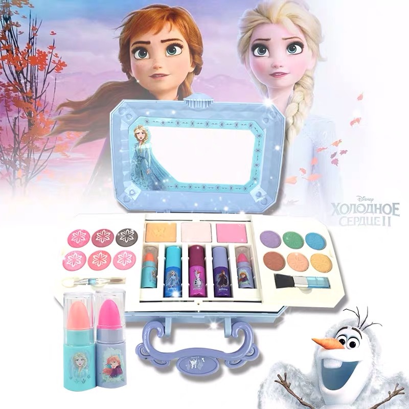 Disney Frozenii Children&#039;s Cosmetics Makeup Kit Elsa Girl&#039;s Toy Set Jiannian Beauty Mini Box