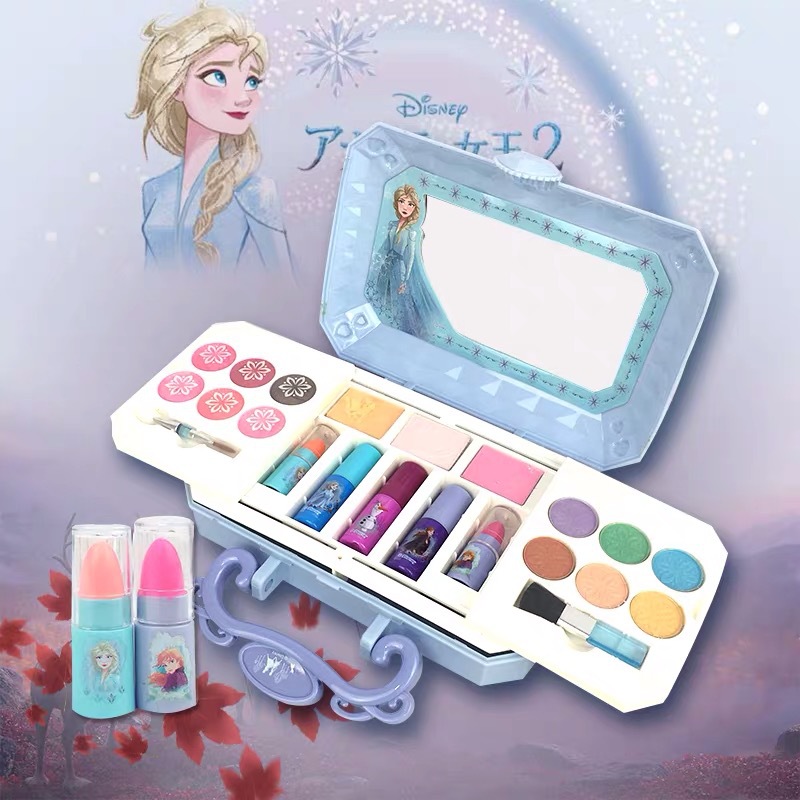 Disney Frozenii Children&#039;s Cosmetics Makeup Kit Elsa Girl&#039;s Toy Set Jiannian Beauty Mini Box