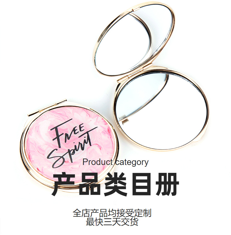 70mm Button Mirror Golden Rose Golden Makeup Mirror Bottom DIY Handmade Mirror Embryo Exported to Japan Quality