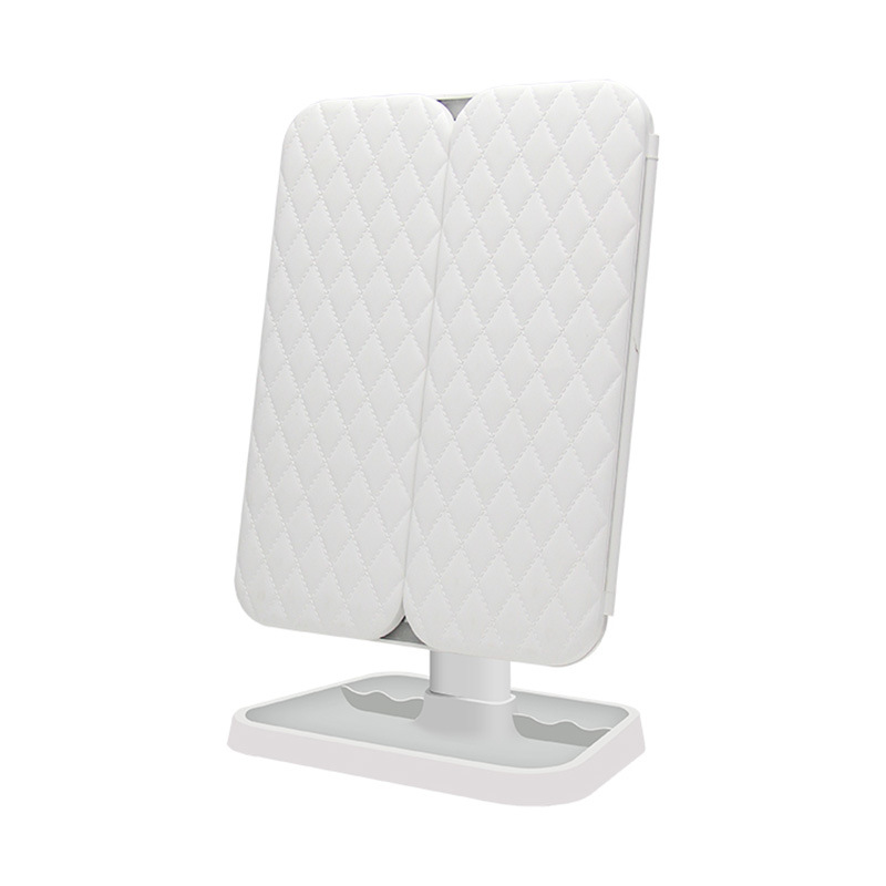 Factory Direct Supply Simple Style Led Three-Fold Makeup Mirror Fashion Square Dressing Mirror