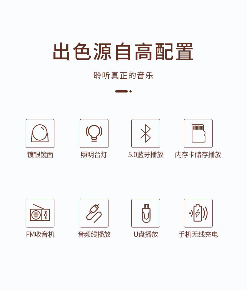 AmoiSummer New Wireless Bluetooth Speaker iPhone X11 Mobile Phone Wireless Charger Led Makeup Mirror with Light Desktop