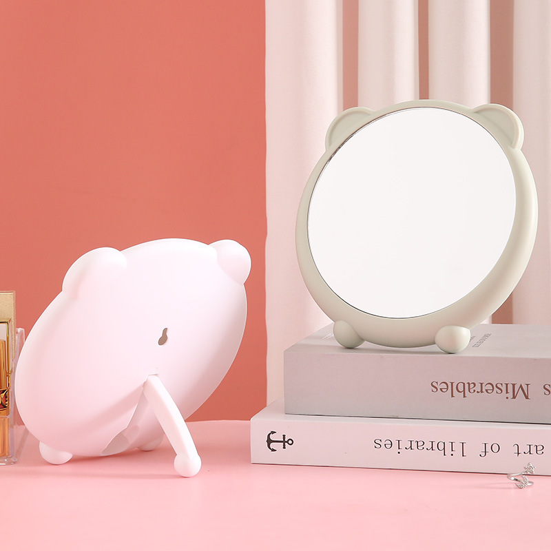 Dressing Mirror Makeup Mirror Cute Cartoon Student Dormitory Princess Mirror Home Folding Hanging Cosmetic Mirror