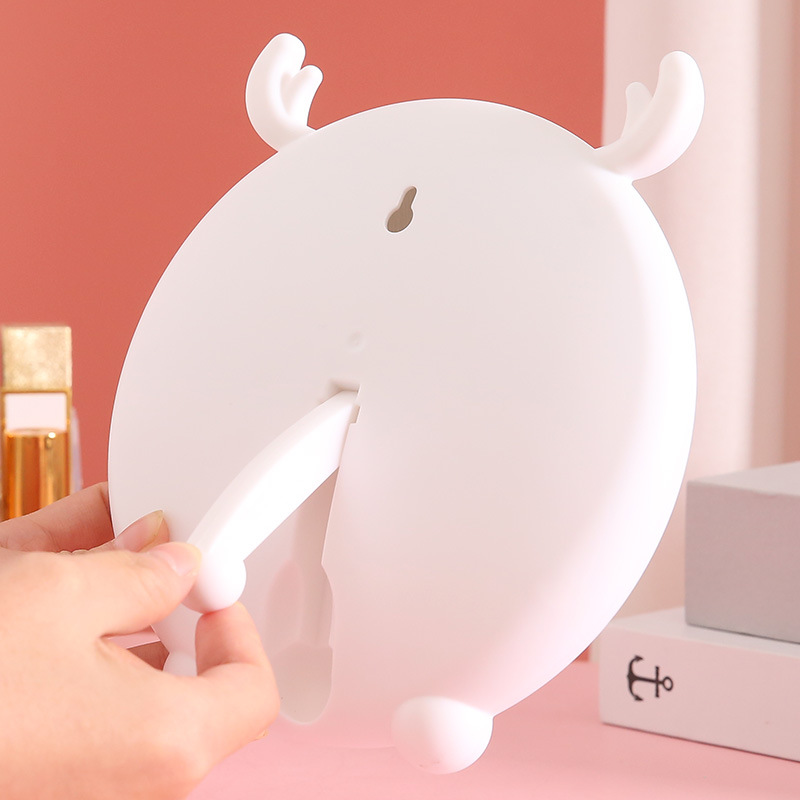 Dressing Mirror Makeup Mirror Cute Cartoon Student Dormitory Princess Mirror Home Folding Hanging Cosmetic Mirror