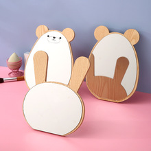 Dressing Mirror Makeup Mirror Cute Cartoon Student Dormitory Princess Mirror Home Folding Hanging Cosmetic Mirror