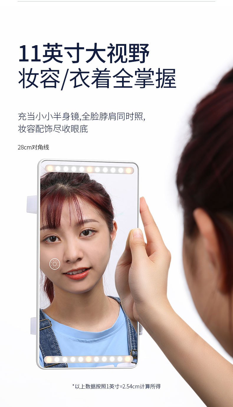 Automotive Sun Louver Makeup Mirror with LED Light Fill-in Light Beauty Mirror Car Decoration Car Dressing Universal