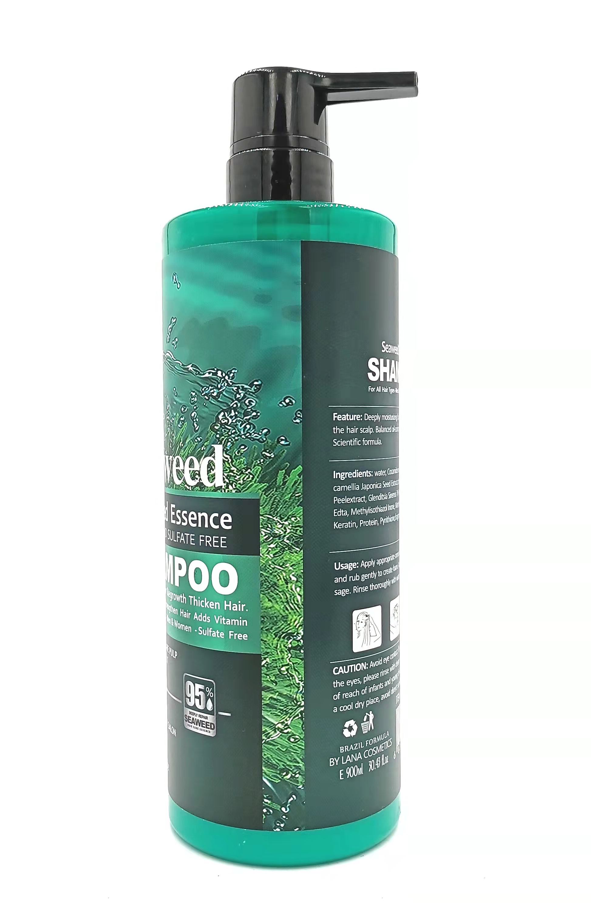 Lana SEAWEED Hair  Shampoo Soften hair, remove dandruff, relieve itching and glow 900ml
