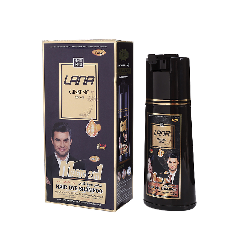 LANA  MAGIC 2in 1 hair color shampoo with GINSENG Natural non irritating150ml+150ml