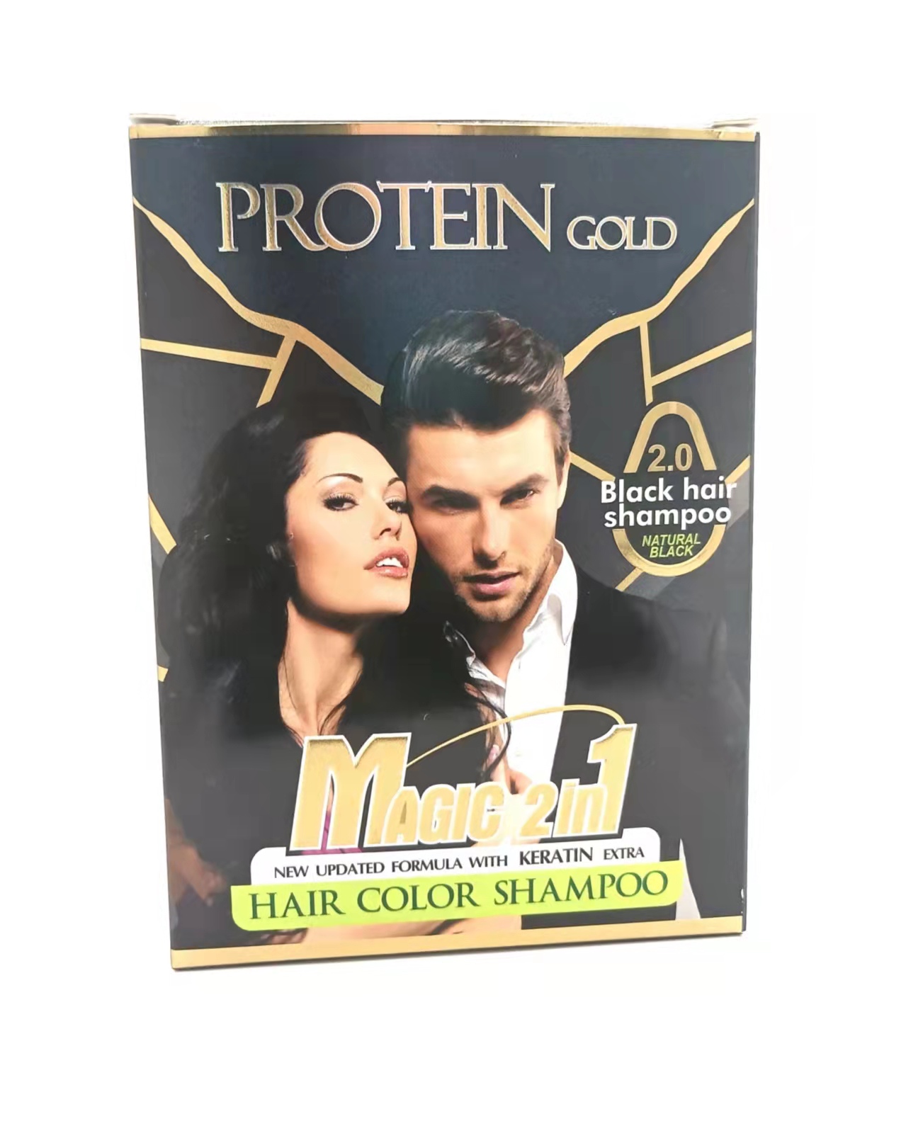 25ml * 4 Bags  A + B Wash Black PROTEIN GOLD Shampoo Mild and non irritating