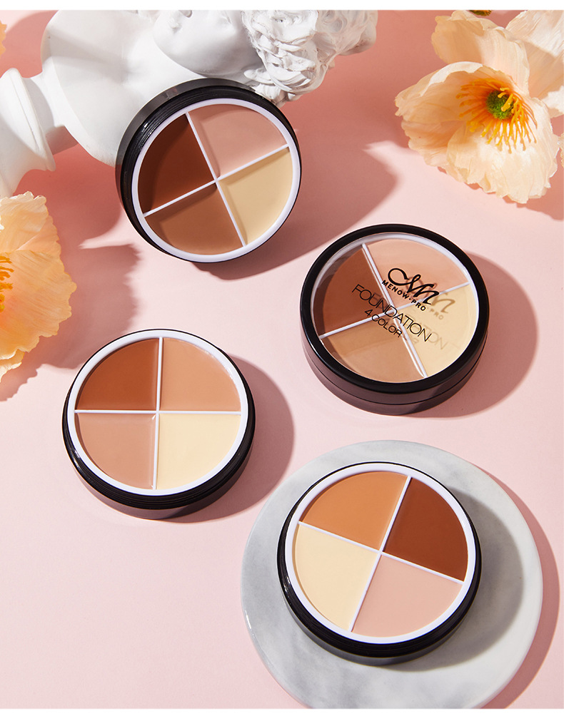 Cross-Border Makeup Menow Miele 4 Colors Foundation Concealer Strong Cover Modified Facial Spots Acne Marks Dark Circles Cross-Border Makeup Menow Miele 4 Colors Foundation Concealer Strong Cover Modified Facial Spots Acne Marks Dark Circles