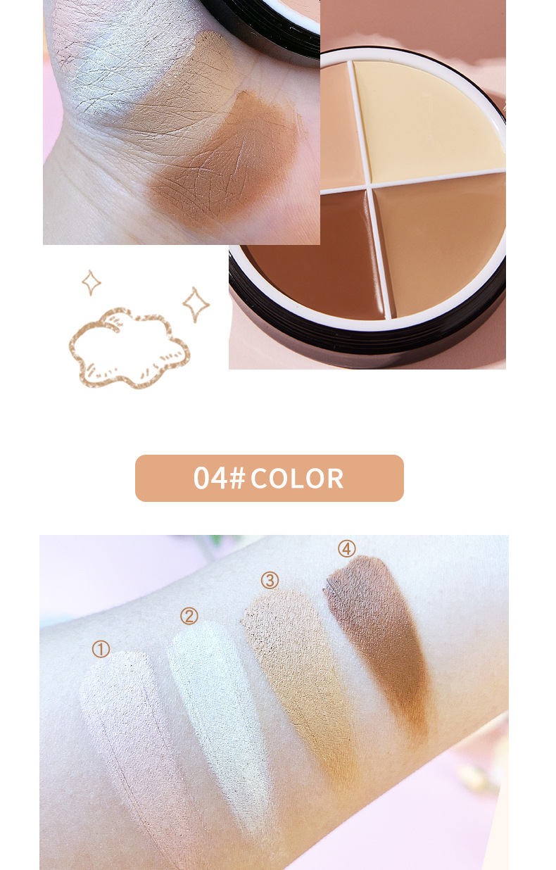 Cross-Border Makeup Menow Miele 4 Colors Foundation Concealer Strong Cover Modified Facial Spots Acne Marks Dark Circles Cross-Border Makeup Menow Miele 4 Colors Foundation Concealer Strong Cover Modified Facial Spots Acne Marks Dark Circles