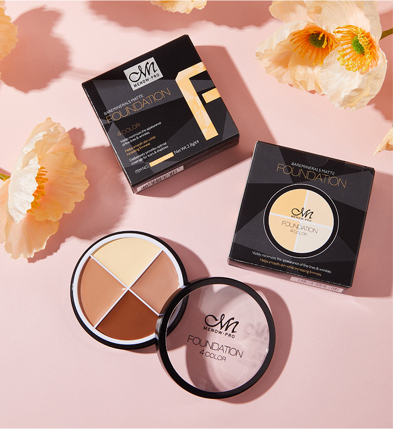 Cross-Border Makeup Menow Miele 4 Colors Foundation Concealer Strong Cover Modified Facial Spots Acne Marks Dark Circles Cross-Border Makeup Menow Miele 4 Colors Foundation Concealer Strong Cover Modified Facial Spots Acne Marks Dark Circles