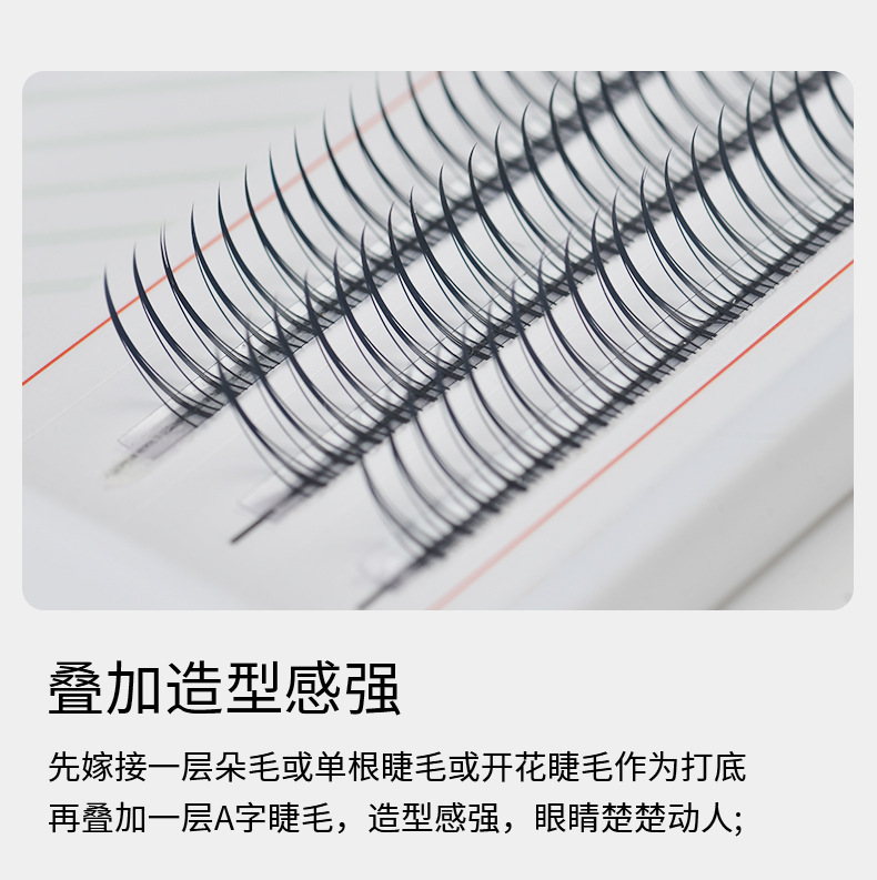 Mojiesi Eyelash A- Type Eyelashes Trending Cute Girl Hair M-Type Triangle False Eyelashes Self-Grafting Soft Spot