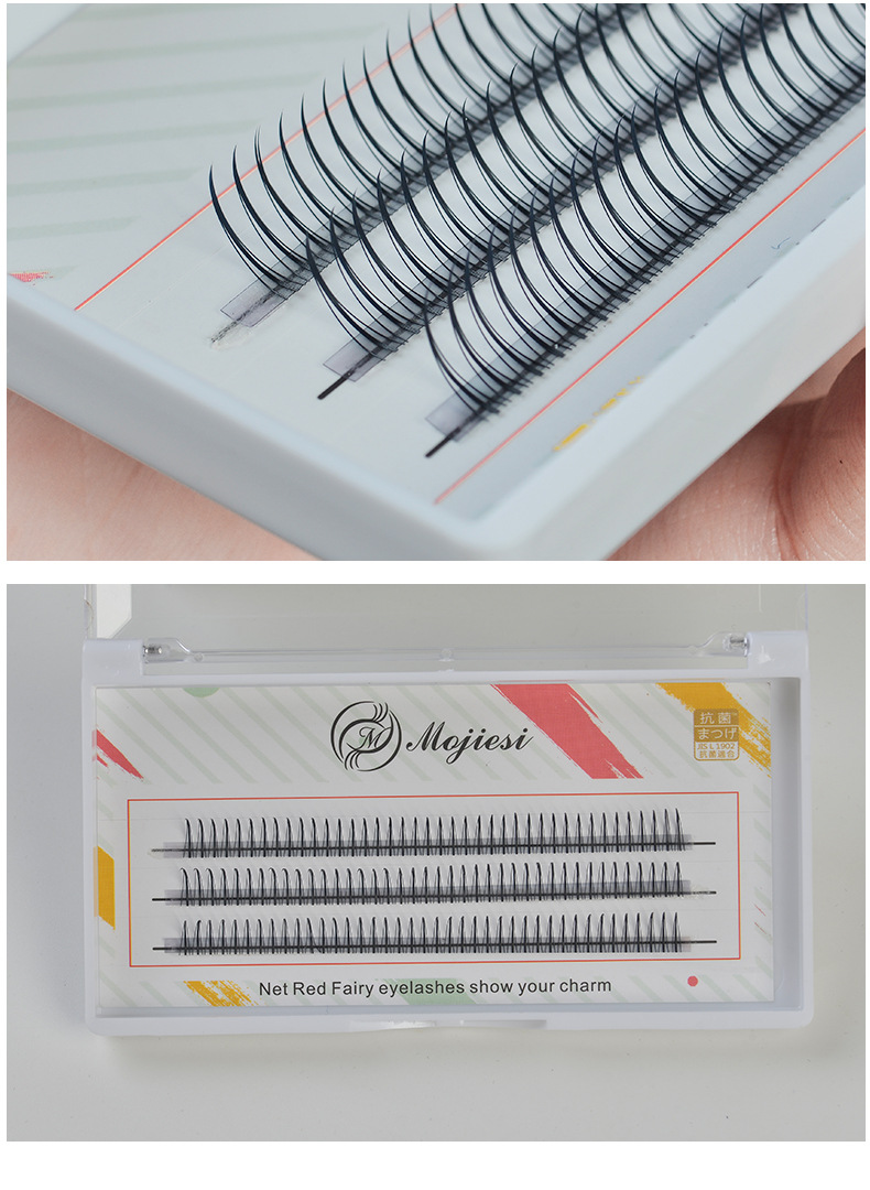 Mojiesi Eyelash A- Type Eyelashes Trending Cute Girl Hair M-Type Triangle False Eyelashes Self-Grafting Soft Spot