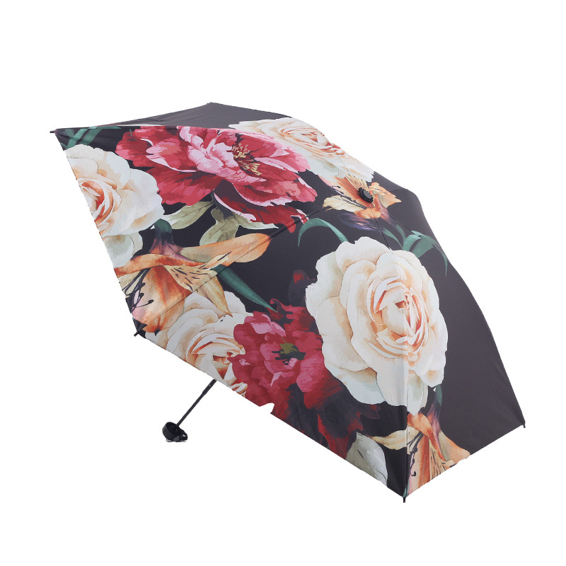 Rich Peony Easy to Open and Receive 50 Gram Umbrella Black Glue Full Shading Sunscreen Sun Umbrella Sun Umbrella