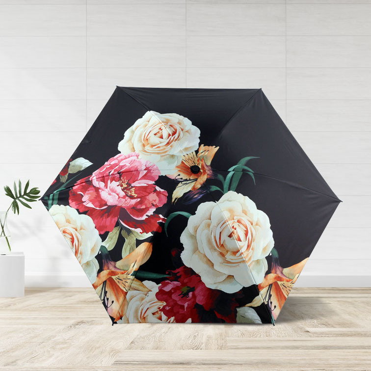 Rich Peony Easy to Open and Receive 50 Gram Umbrella Black Glue Full Shading Sunscreen Sun Umbrella Sun Umbrella