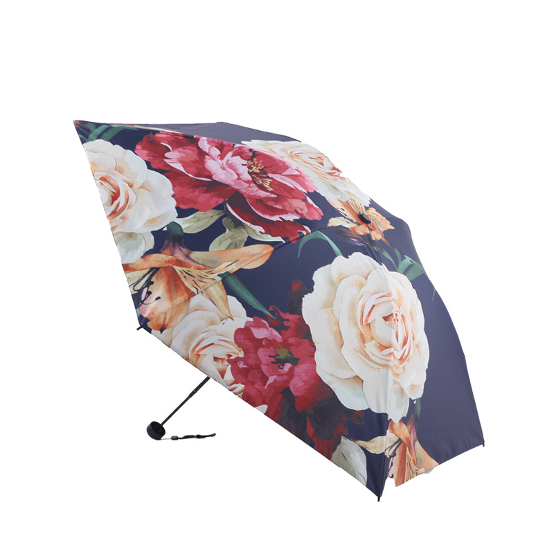 Rich Peony Easy to Open and Receive 50 Gram Umbrella Black Glue Full Shading Sunscreen Sun Umbrella Sun Umbrella