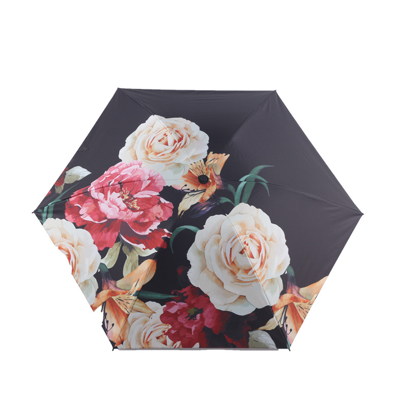 Rich Peony Easy to Open and Receive 50 Gram Umbrella Black Glue Full Shading Sunscreen Sun Umbrella Sun Umbrella